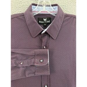 Butter Cloth Mens XL Purple Geometric Print Long Sleeve Button Down Shirt